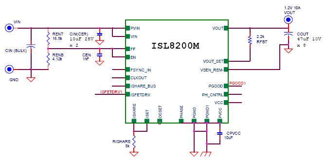 ISL8200 10A power supply circuit