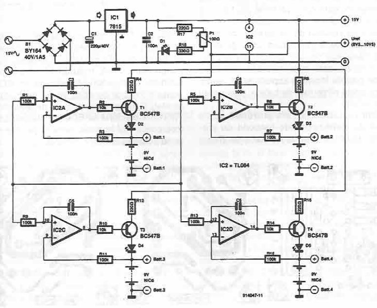9V NiCd battery charger circuit diagram
