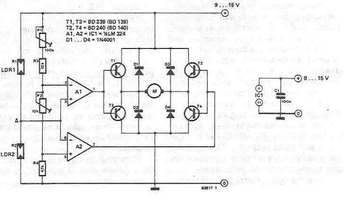 Electronic system for solar orientation circuit diagram