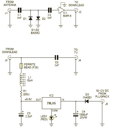 MAR-6 VHF-UHF wide band amplifier circuit project