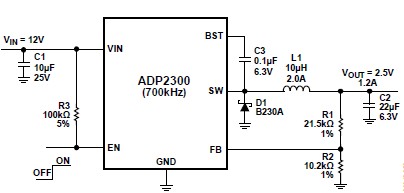 ADP2300 dc-to-dc regulators schematic circuit