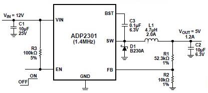 ADP2301 dc-to-dc regulators schematic circuit