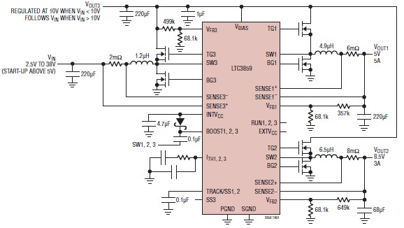 LTC3859 DC DC switching regulator IC