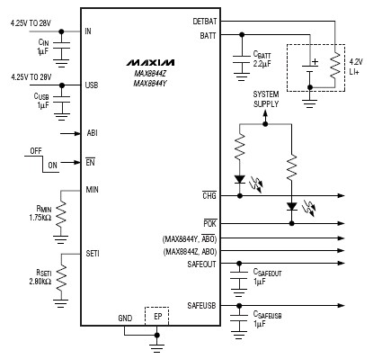 MAX8844Y-MAX8844Z charger circuit schematic