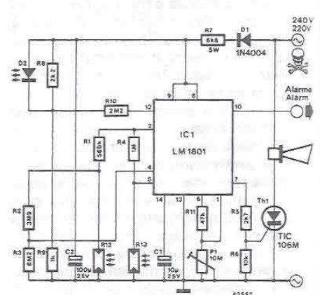 LM1801 Smoke detector electronic project circuit diagram using LDR