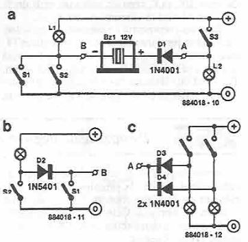 Simple indicator with buzzer circuit diagram