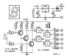 Signals logic tester circuit with display