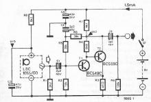 Electret microphone amplifier circuit schematic